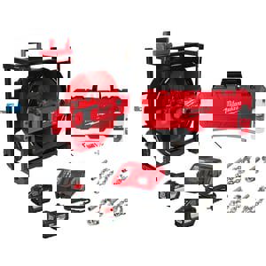 Electric & Gas Drain Cleaning Machines; Machine Type: Flexshaft ; For Use With: Toilets, Sinks, Floor Traps, Main Lines ; For Minimum Pipe Size: 1.5in ; For Maximum Pipe Size: 4in ; Overall Length: 24.50 ; Overall Width: 17